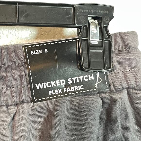 WICKED STITCH French Terry  Side striped mens short Grey, Orange Small - Picture 7 of 9